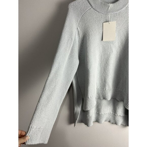 Rosetta Getty Cotton Blend Sky Blue High Low Sweater XS/S NWT - Picture 11 of 14